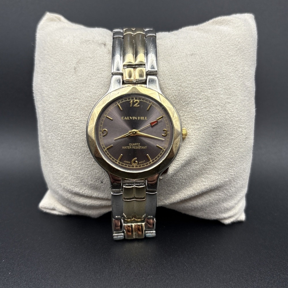 Calvin Hill Womens Two Tone Silver Gold Quartz Watch Grey Dial - Needs Battery